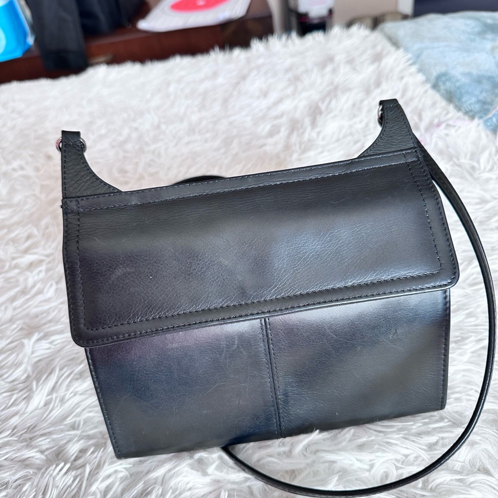 Fossil Navy Blue Leather Crossbody Bag - Picture 2 of 10